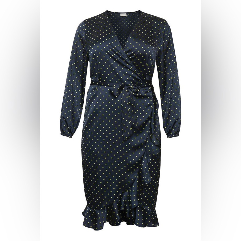 NWT Midi Silk Wrap-Dress